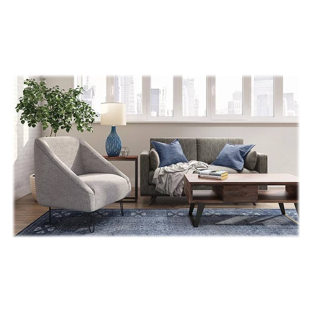 Alt View 18. Simpli Home - Lowry Rectangular Modern Industrial Solid Acacia Wood 2-Drawer Coffee Table - Distressed Charcoal Brown.