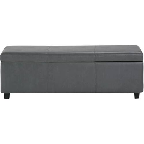 Simpli Home - Avalon 48 inch Wide Contemporary Rectangle Storage Ottoman Bench - Stone Gray