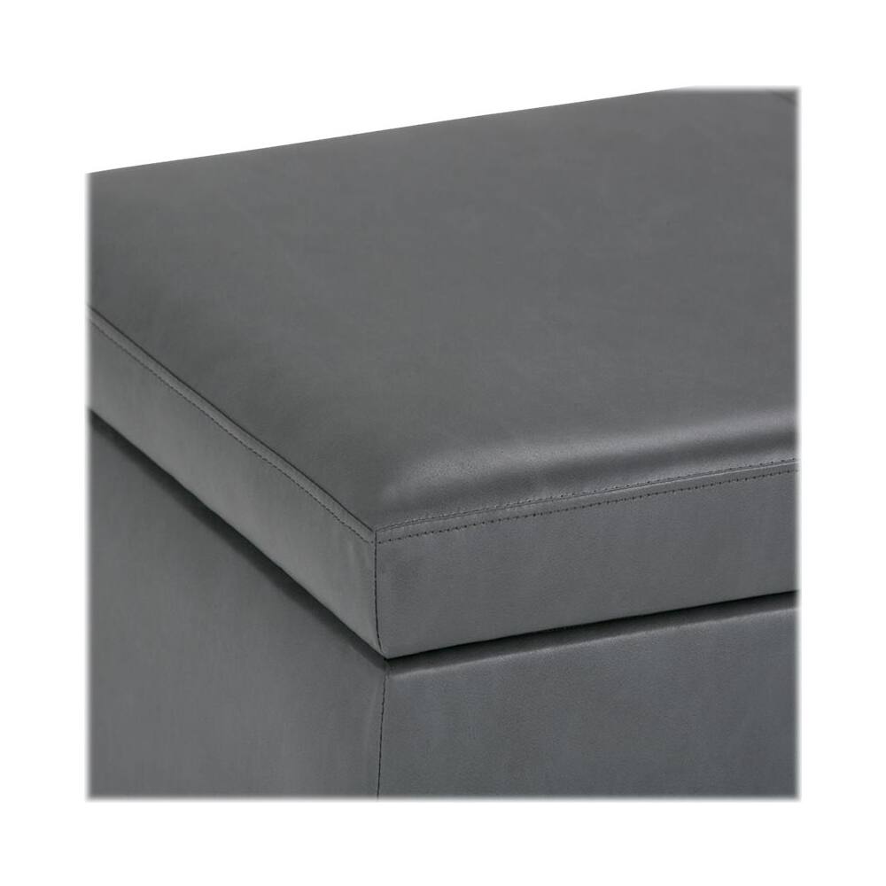 Alt View 12. Simpli Home - Avalon 48 inch Wide Contemporary Rectangle Storage Ottoman Bench - Stone Gray.