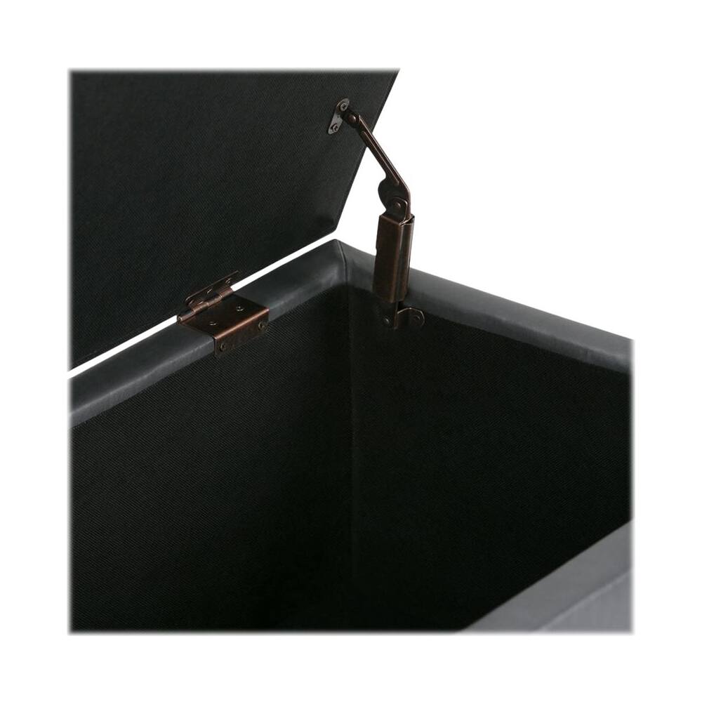 Alt View 13. Simpli Home - Avalon 48 inch Wide Contemporary Rectangle Storage Ottoman Bench - Stone Gray.