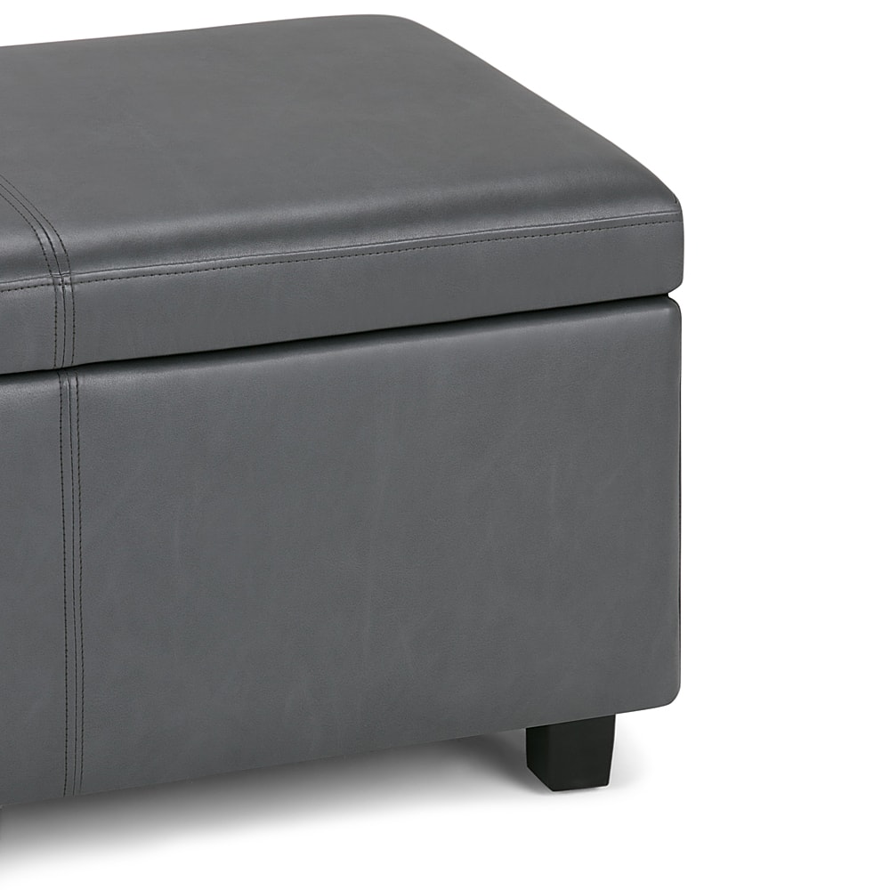 Alt View 14. Simpli Home - Avalon 48 inch Wide Contemporary Rectangle Storage Ottoman Bench - Stone Gray.