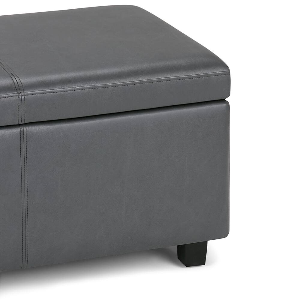 Alt View 14. Simpli Home - Avalon 48 inch Wide Contemporary Rectangle Storage Ottoman Bench - Stone Gray.