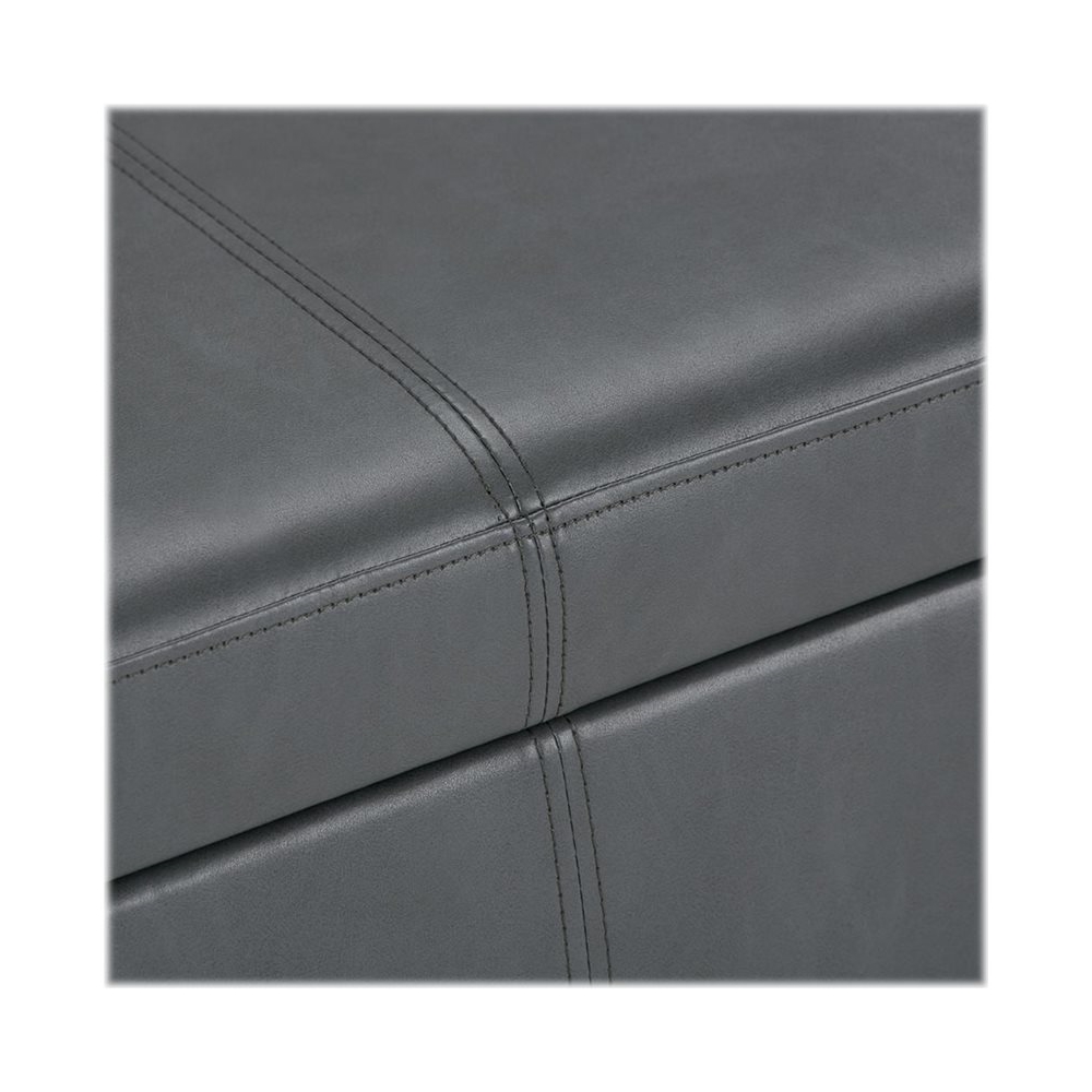Alt View 15. Simpli Home - Avalon 48 inch Wide Contemporary Rectangle Storage Ottoman Bench - Stone Gray.