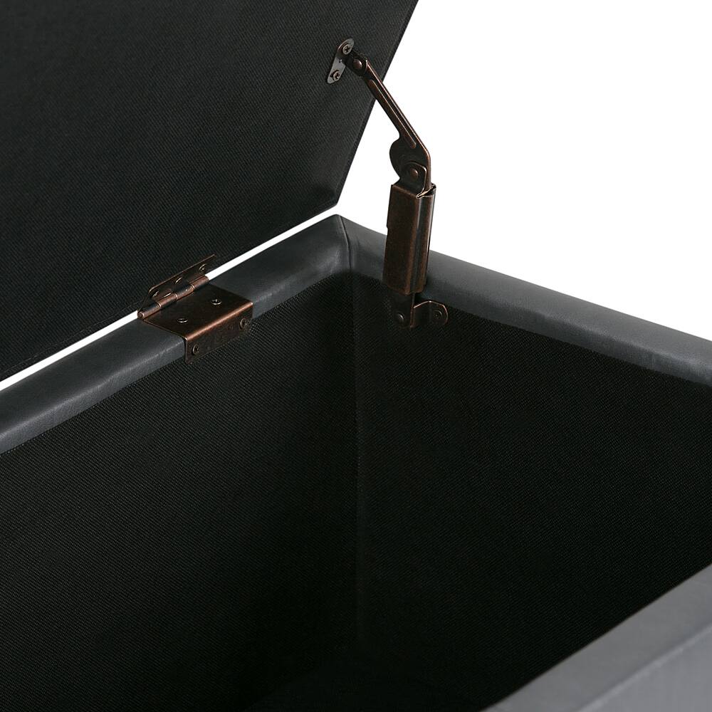 Alt View 16. Simpli Home - Avalon 48 inch Wide Contemporary Rectangle Storage Ottoman Bench - Stone Gray.