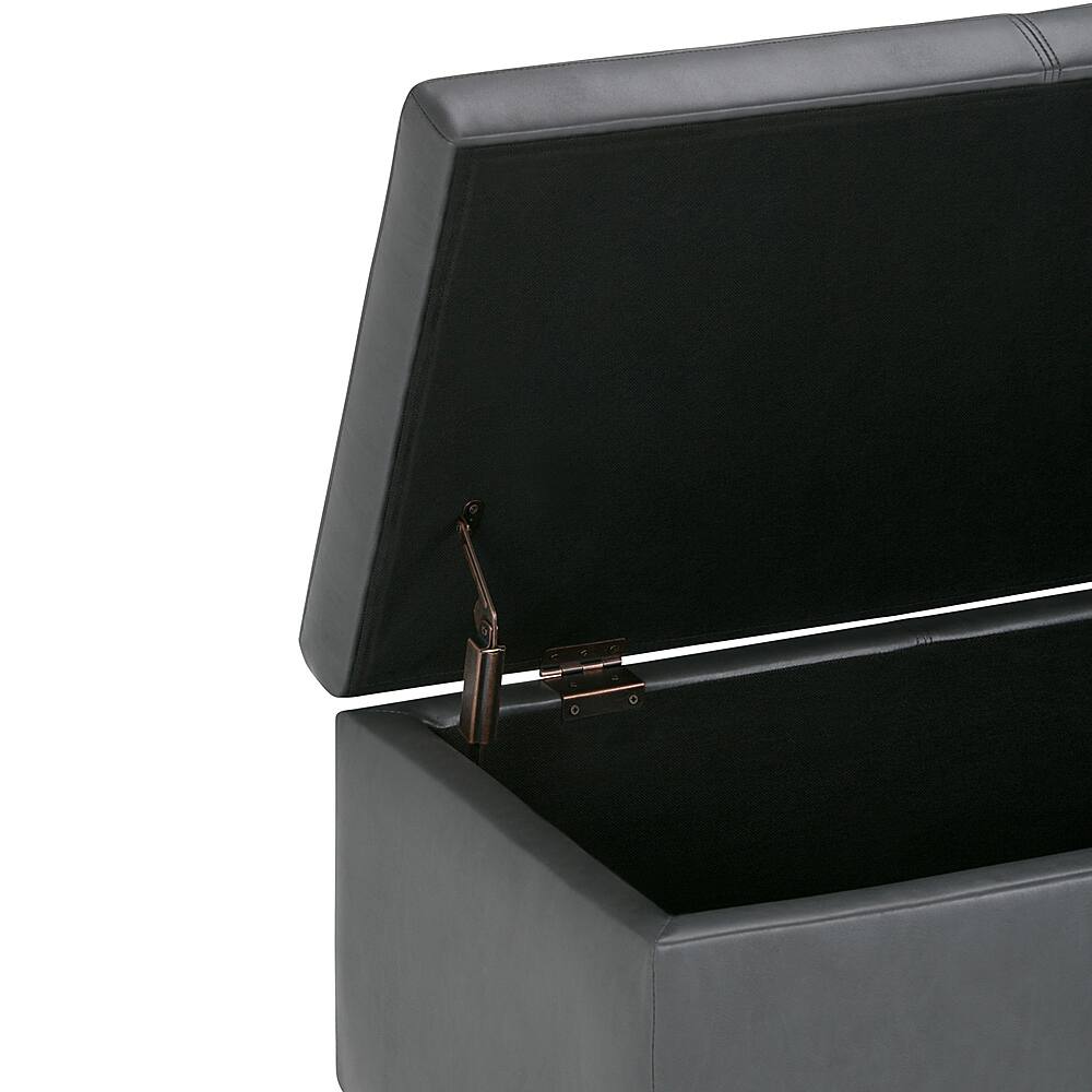 Alt View 18. Simpli Home - Avalon 48 inch Wide Contemporary Rectangle Storage Ottoman Bench - Stone Gray.