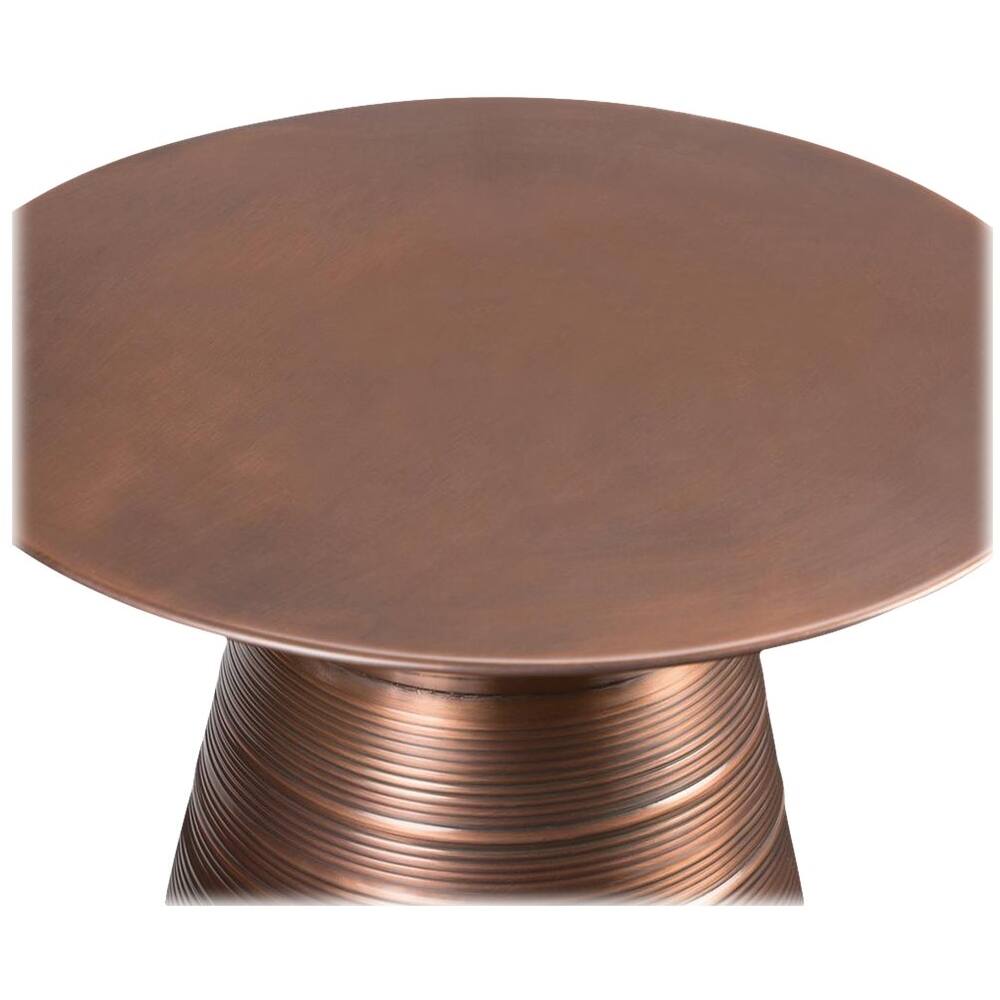 Alt View 12. Simpli Home - Sheridan Round Contemporary Iron Accent Side Table - Aged Copper.