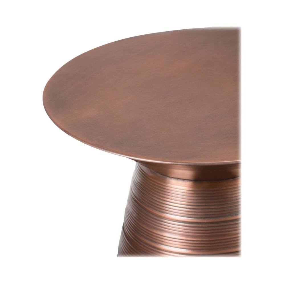 Alt View 13. Simpli Home - Sheridan Round Contemporary Iron Accent Side Table - Aged Copper.