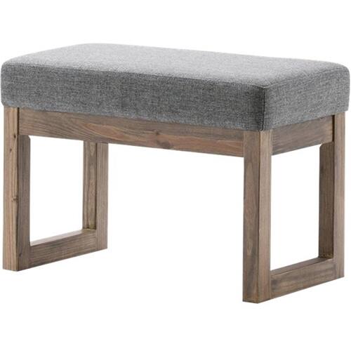 Alt View 14. Simpli Home - Milltown Rectangular Modern Contemporary Plywood/Linen-Look Fabric Bench Ottoman - Gray.