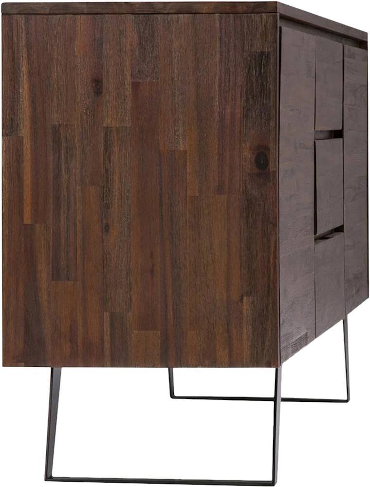 Alt View 12. Simpli Home - Lowry Solid Acacia Wood and Metal 3-Drawer Sideboard Buffet - Distressed Charcoal Brown.