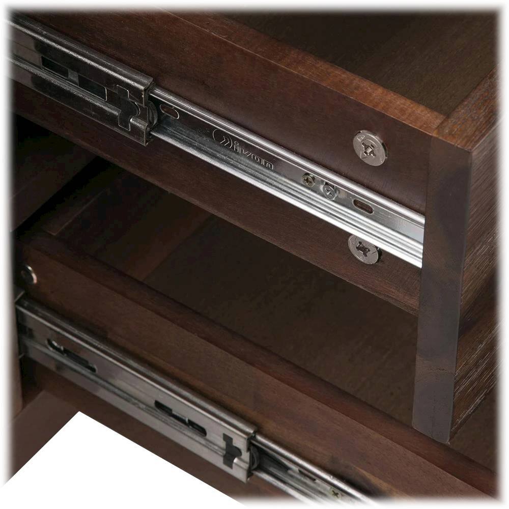 Alt View 14. Simpli Home - Lowry Solid Acacia Wood and Metal 3-Drawer Sideboard Buffet - Distressed Charcoal Brown.