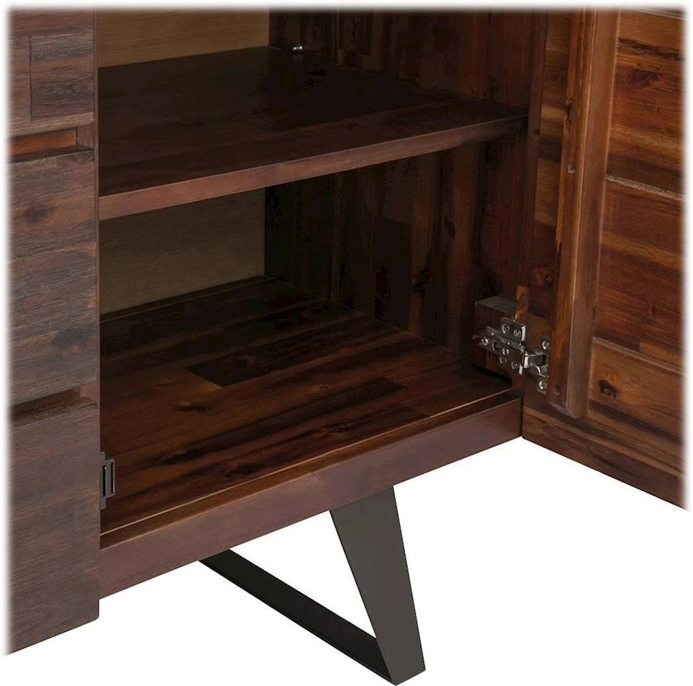 Alt View 15. Simpli Home - Lowry Solid Acacia Wood and Metal 3-Drawer Sideboard Buffet - Distressed Charcoal Brown.