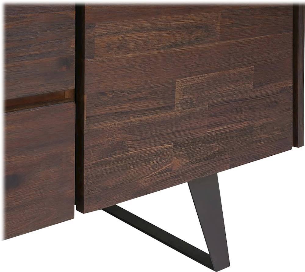 Alt View 16. Simpli Home - Lowry Solid Acacia Wood and Metal 3-Drawer Sideboard Buffet - Distressed Charcoal Brown.