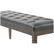 Alt View 12. Simpli Home - Waverly Rectangular Traditional Faux Leather/Pine Wood Bench Ottoman - Slate Gray.