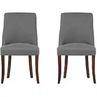 Simpli Home - Walden Contemporary High-Density Foam & Linen-Look Fabric Dining Chairs (Set of 2) - Slate Gray - Front_Zoom