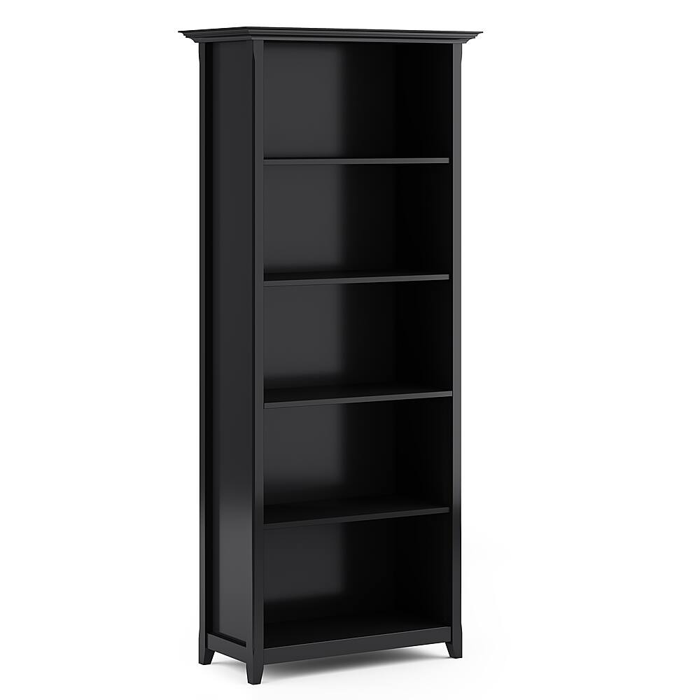 Best Buy Simpli Home Amherst Transitional Wood 5Shelf Bookcase Black