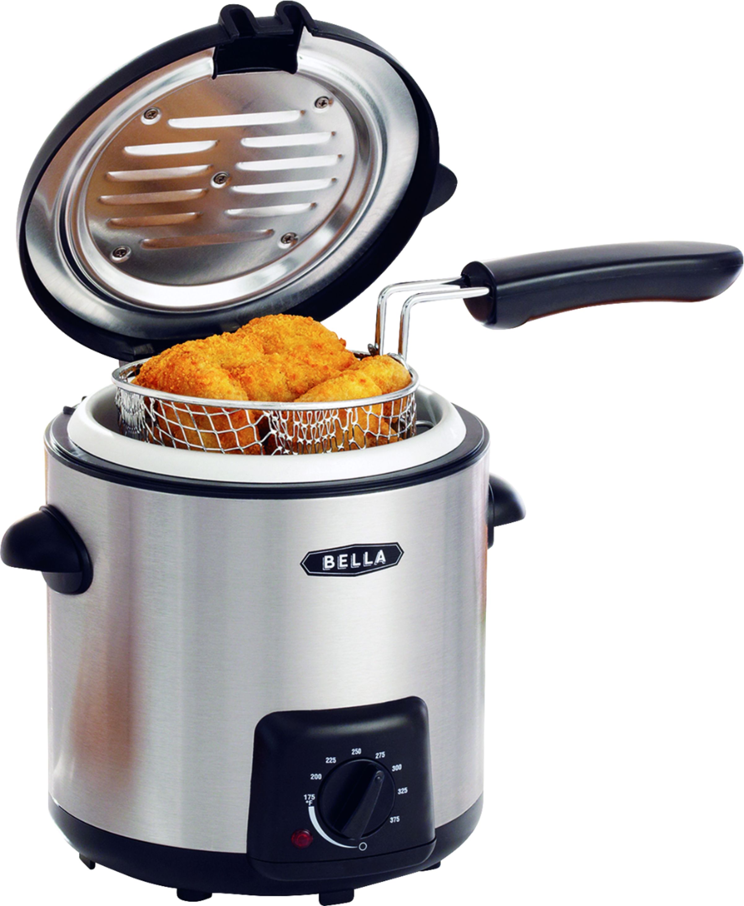 Angle View: Bella - 0.9L Deep Fryer - Stainless Steel