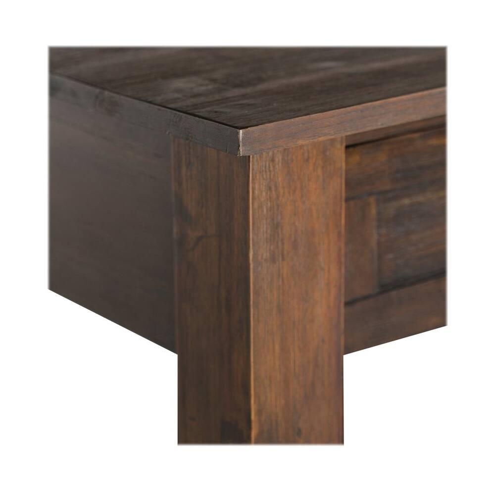 Alt View 13. Simpli Home - Monroe Square Rustic Contemporary Solid Acacia Wood 2-Drawer Coffee Table - Distressed Charcoal Brown.