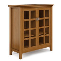 Simpli Home - Artisan SOLID WOOD 38 inch Wide Transitional Medium Storage Cabinet in - Honey Brown - Front_Zoom