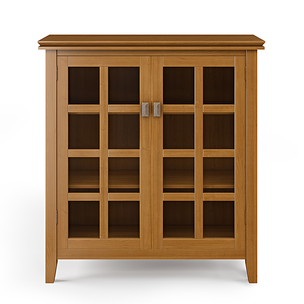 Left View: Simpli Home - Artisan SOLID WOOD 38 inch Wide Transitional Medium Storage Cabinet in - Honey Brown