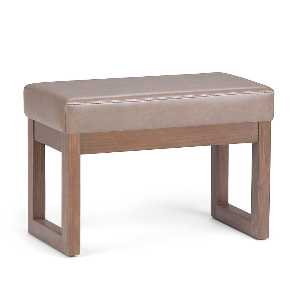 Angle. Simpli Home - Milltown 26 inch Wide Contemporary Rectangle Footstool Ottoman Bench - Ash Blonde.