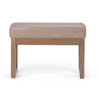Simpli Home - Milltown 26 inch Wide Contemporary Rectangle Footstool Ottoman Bench - Ash Blonde - Front_Zoom