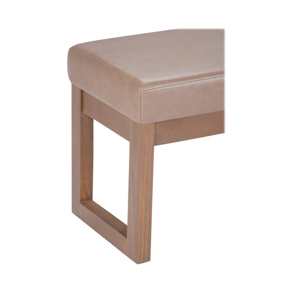 Alt View 11. Simpli Home - Milltown 26 inch Wide Contemporary Rectangle Footstool Ottoman Bench - Ash Blonde.