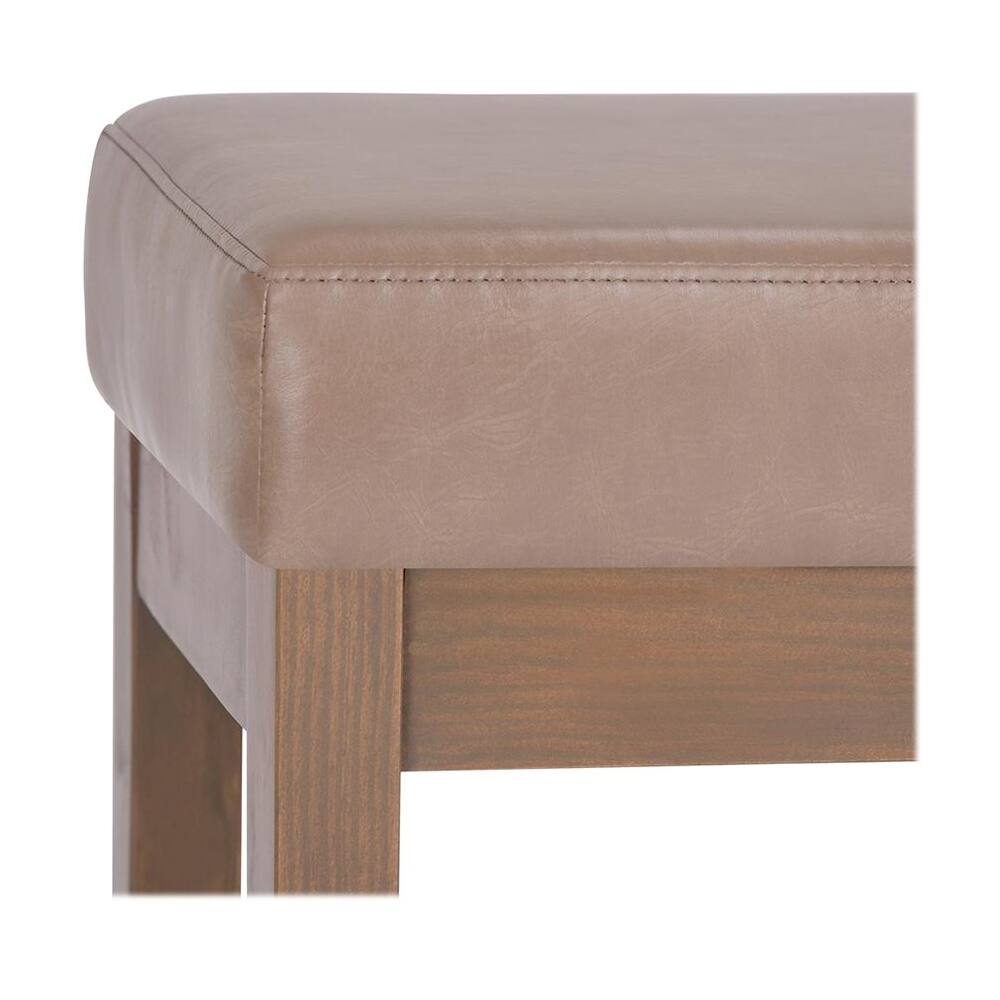 Alt View 12. Simpli Home - Milltown 26 inch Wide Contemporary Rectangle Footstool Ottoman Bench - Ash Blonde.