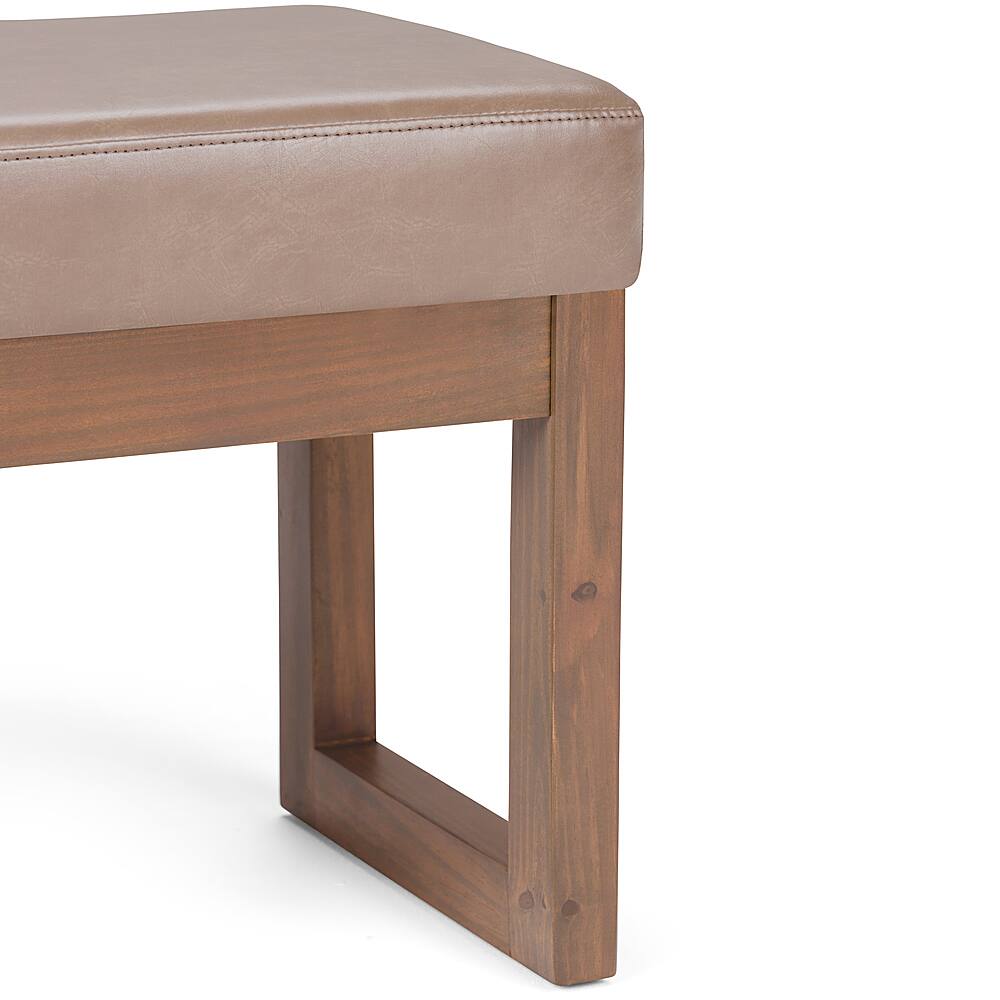 Alt View 16. Simpli Home - Milltown 26 inch Wide Contemporary Rectangle Footstool Ottoman Bench - Ash Blonde.