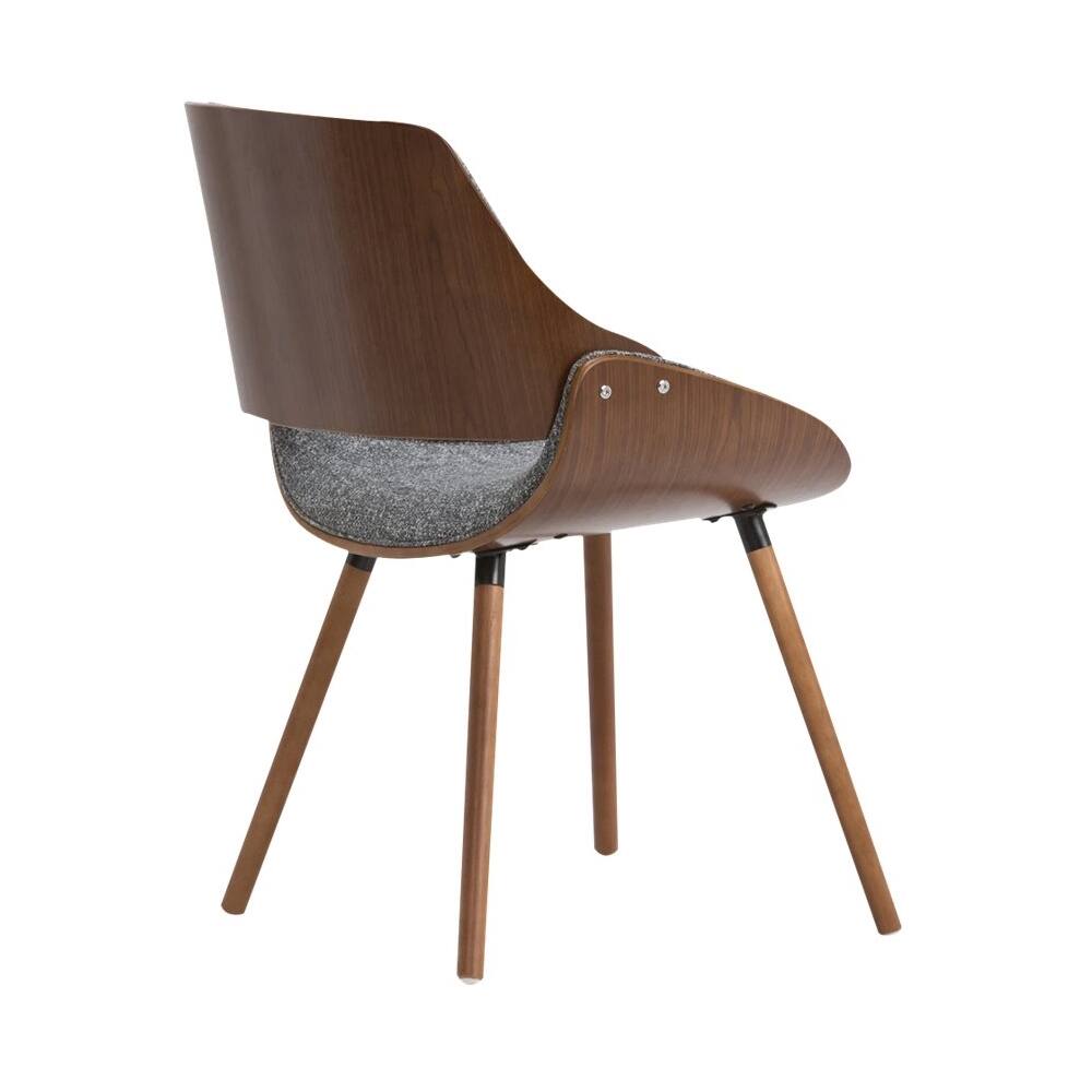 Alt View 11. Simpli Home - Malden Mid Century Modern Bentwood Dining Chair with Wood Back in Grey Woven Fabric - Gray/Natural.