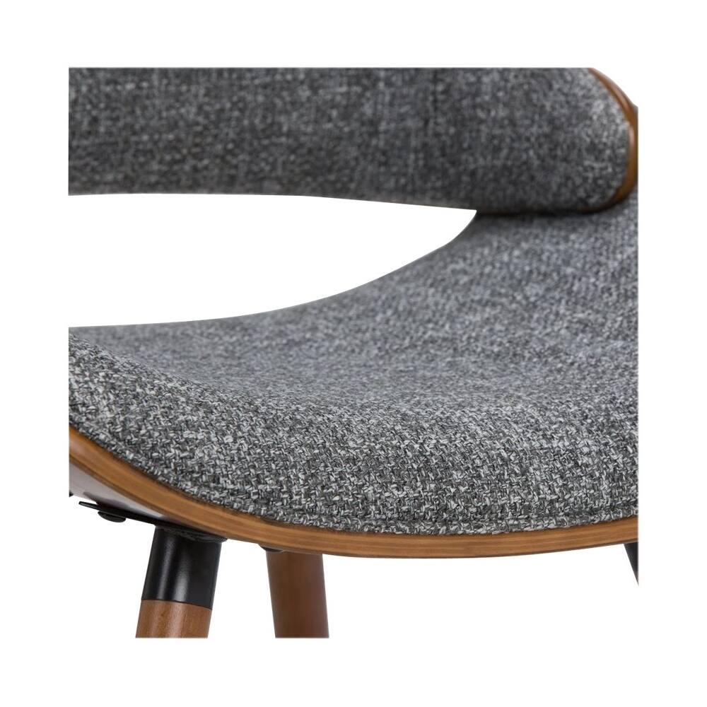 Alt View 13. Simpli Home - Malden Mid Century Modern Bentwood Dining Chair with Wood Back in Grey Woven Fabric - Gray/Natural.