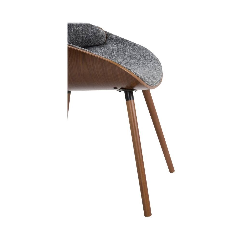 Alt View 15. Simpli Home - Malden Mid Century Modern Bentwood Dining Chair with Wood Back in Grey Woven Fabric - Gray/Natural.