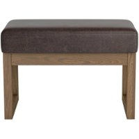 Simpli Home - Milltown Rectangular Contemporary Wood/Foam Bench Ottoman - Distressed Dark Brown - Front_Zoom
