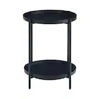 Front. Simpli Home - Monet Industrial 17 inch Wide Metal Metal End Table in Black - Black.