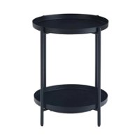 Simpli Home - Monet Industrial 17 inch Wide Metal Metal End Table in - Black - Front_Zoom