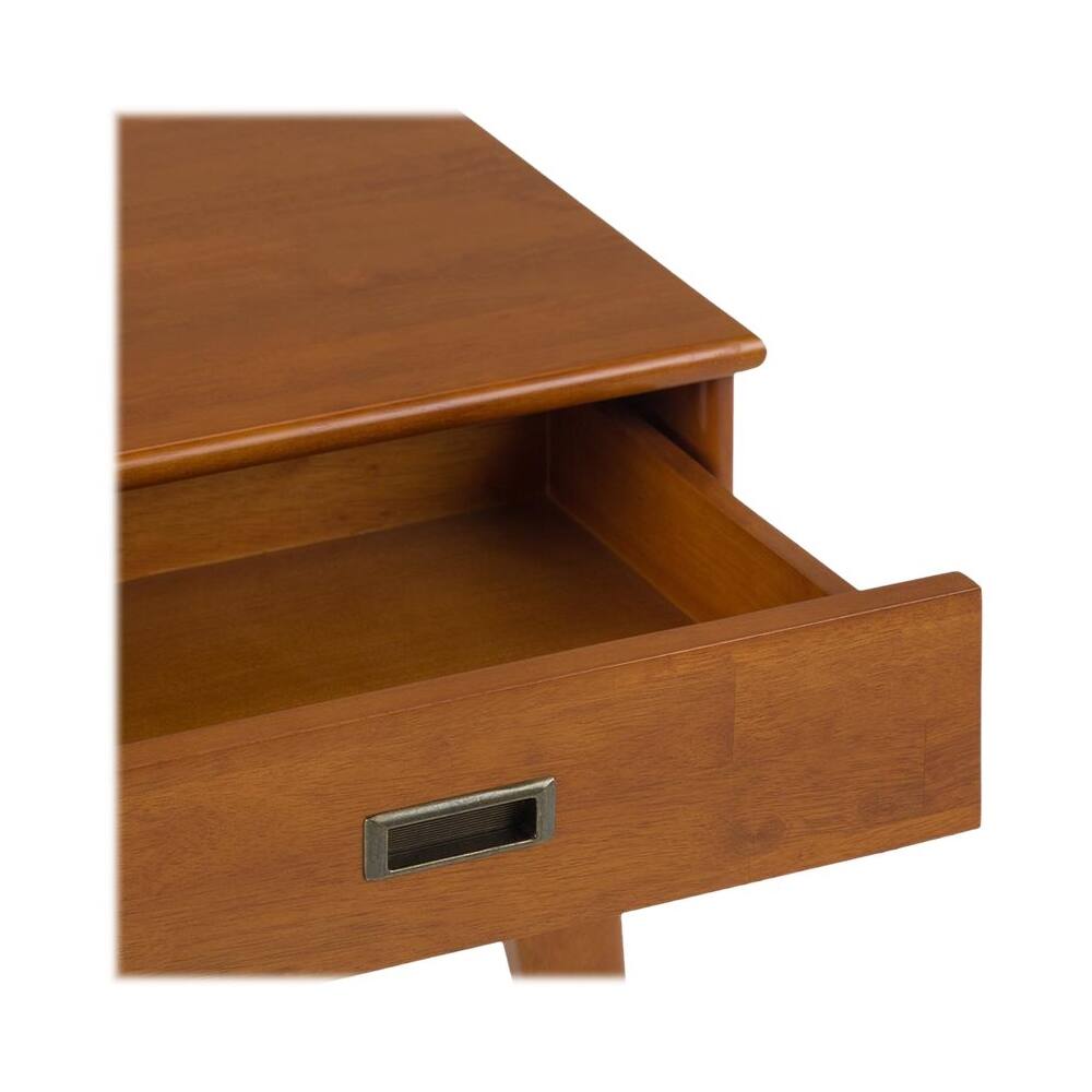Alt View 12. Simpli Home - Draper Rectangular Mid-Century Modern 1-Drawer End Table - Teak Brown.
