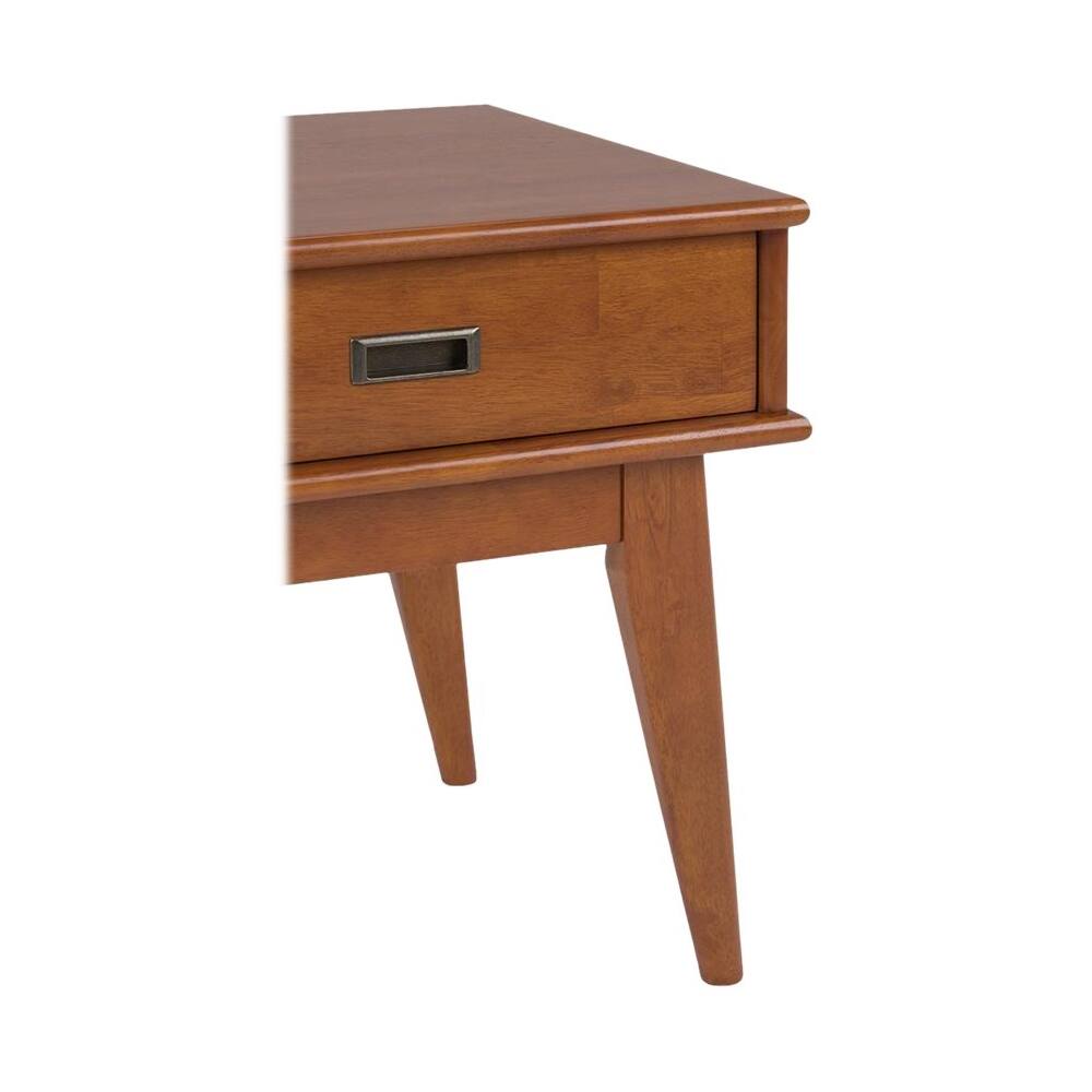 Alt View 13. Simpli Home - Draper Rectangular Mid-Century Modern 1-Drawer End Table - Teak Brown.