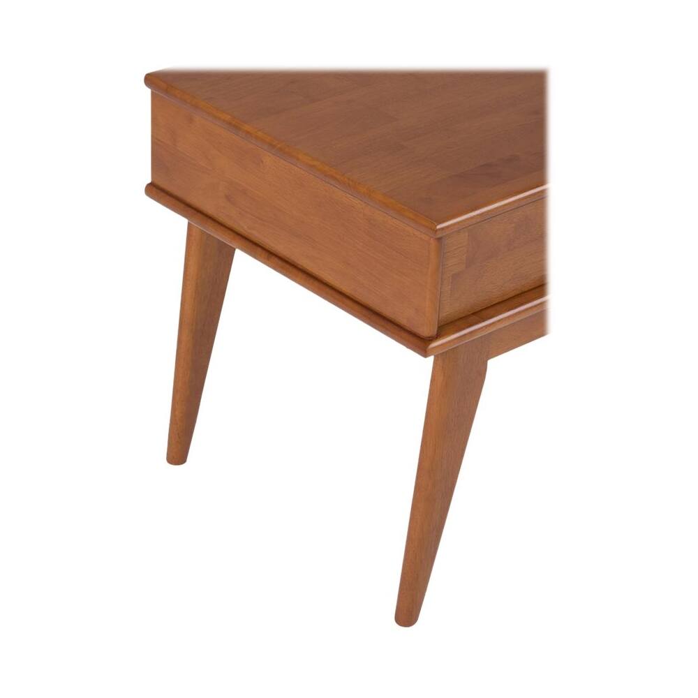 Alt View Zoom 14. Simpli Home - Draper Rectangular Mid-Century Modern 1-Drawer End Table - Teak Brown.