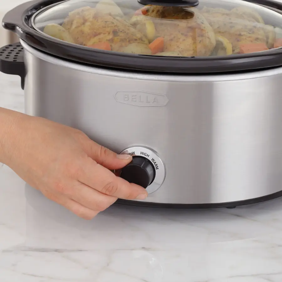 Alt View 14. Bella - 5-qt. Slow Cooker with Dipper - Stainless Steel.