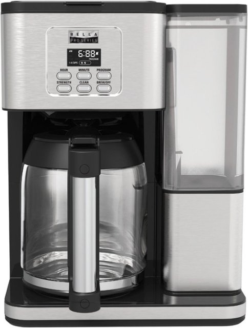 Angle Zoom. Bella Pro Series - 18-Cup Programmable Coffee Maker - Stainless Steel.