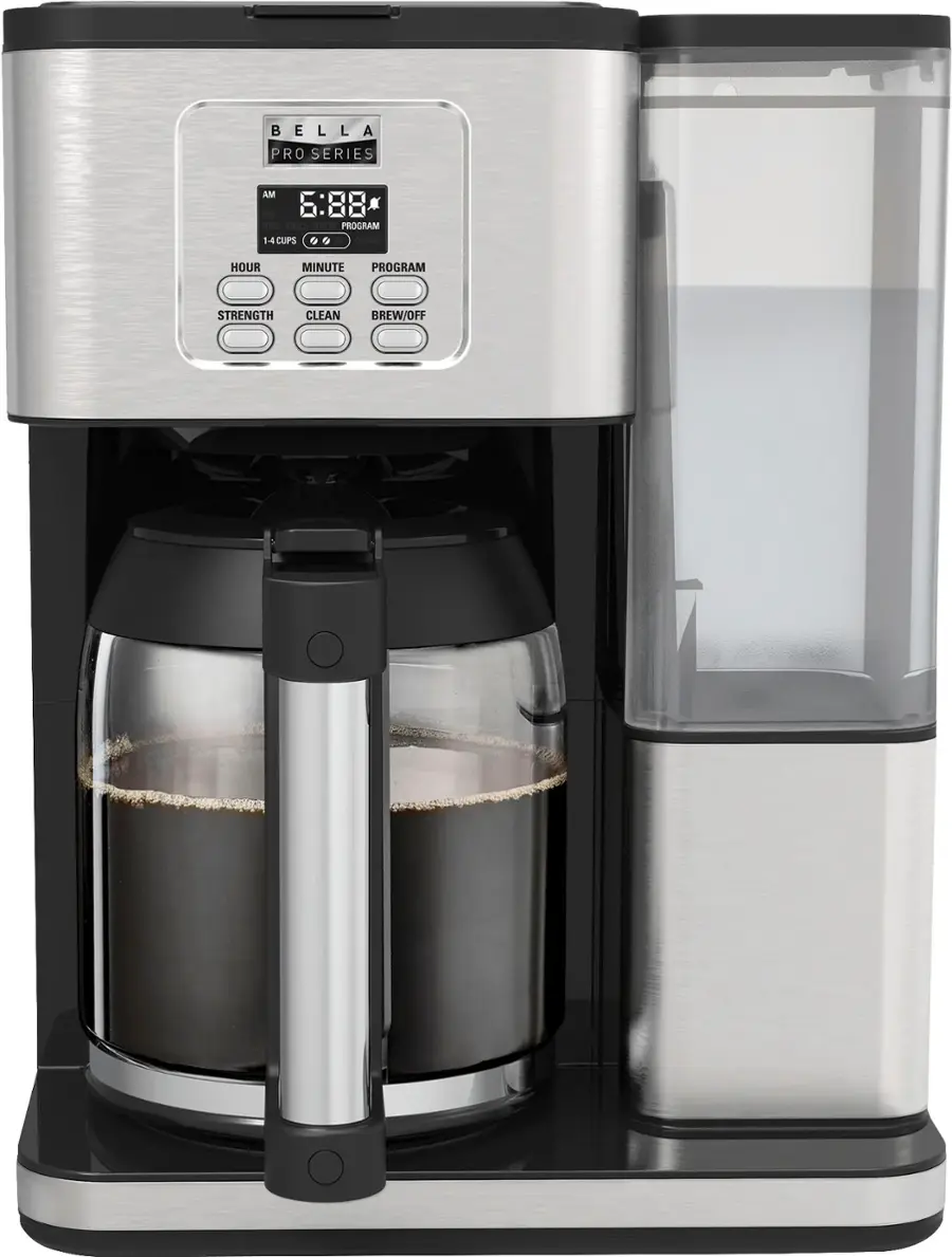 Bella Pro Series 18 Cup Programmable Coffee Maker Stainless Steel 90102 ...