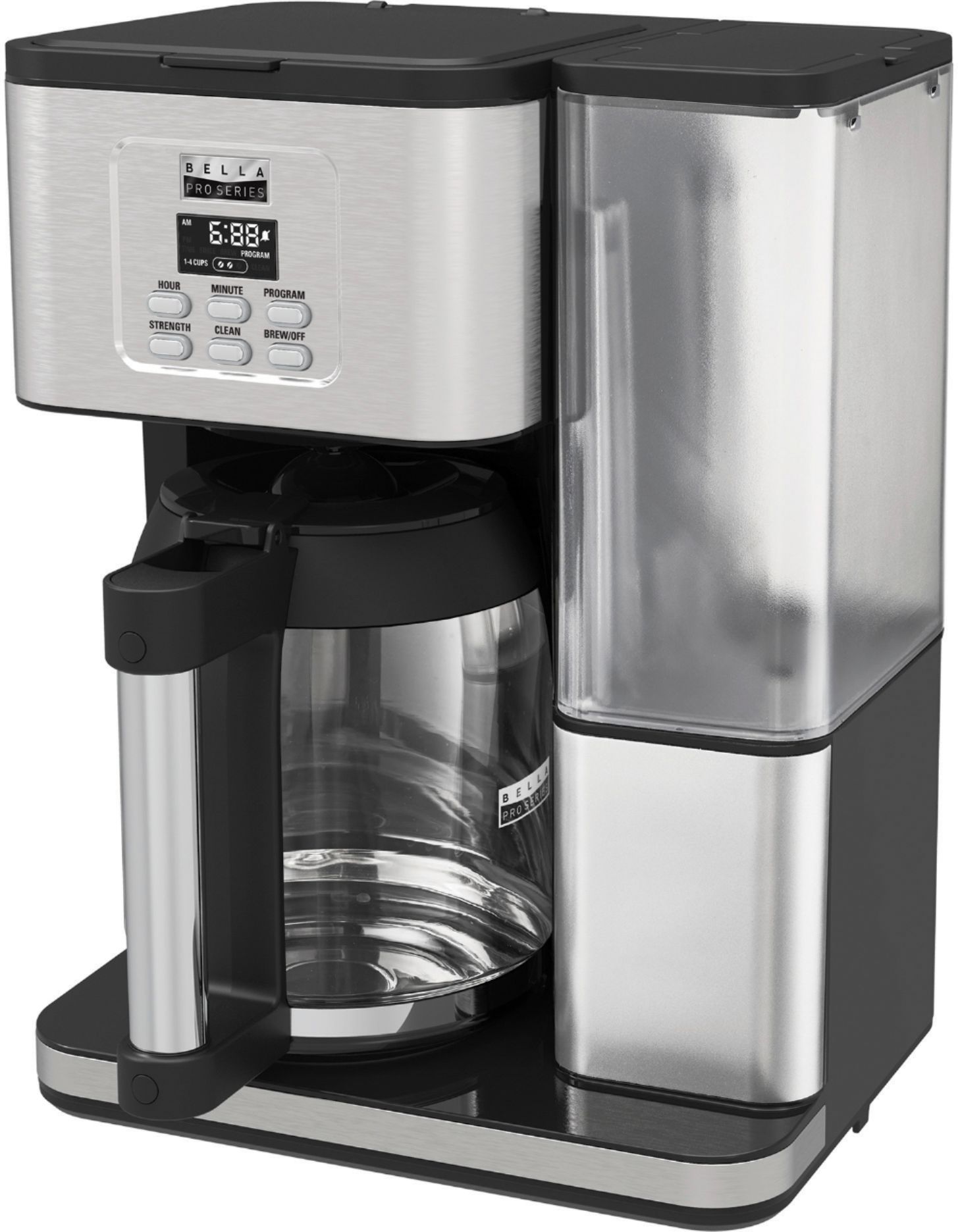 Left View: De'Longhi - Digital All-in-One Combination Coffee and Espresso Machine - Black and Stainless Steel
