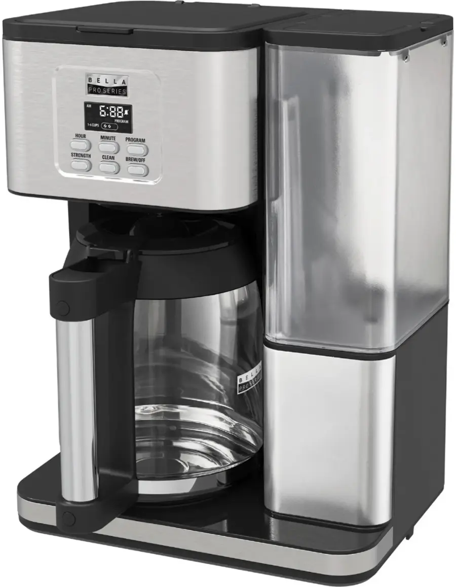 Bella Pro Series 18 Cup Programmable Coffee Maker Stainless Steel 90102 ...