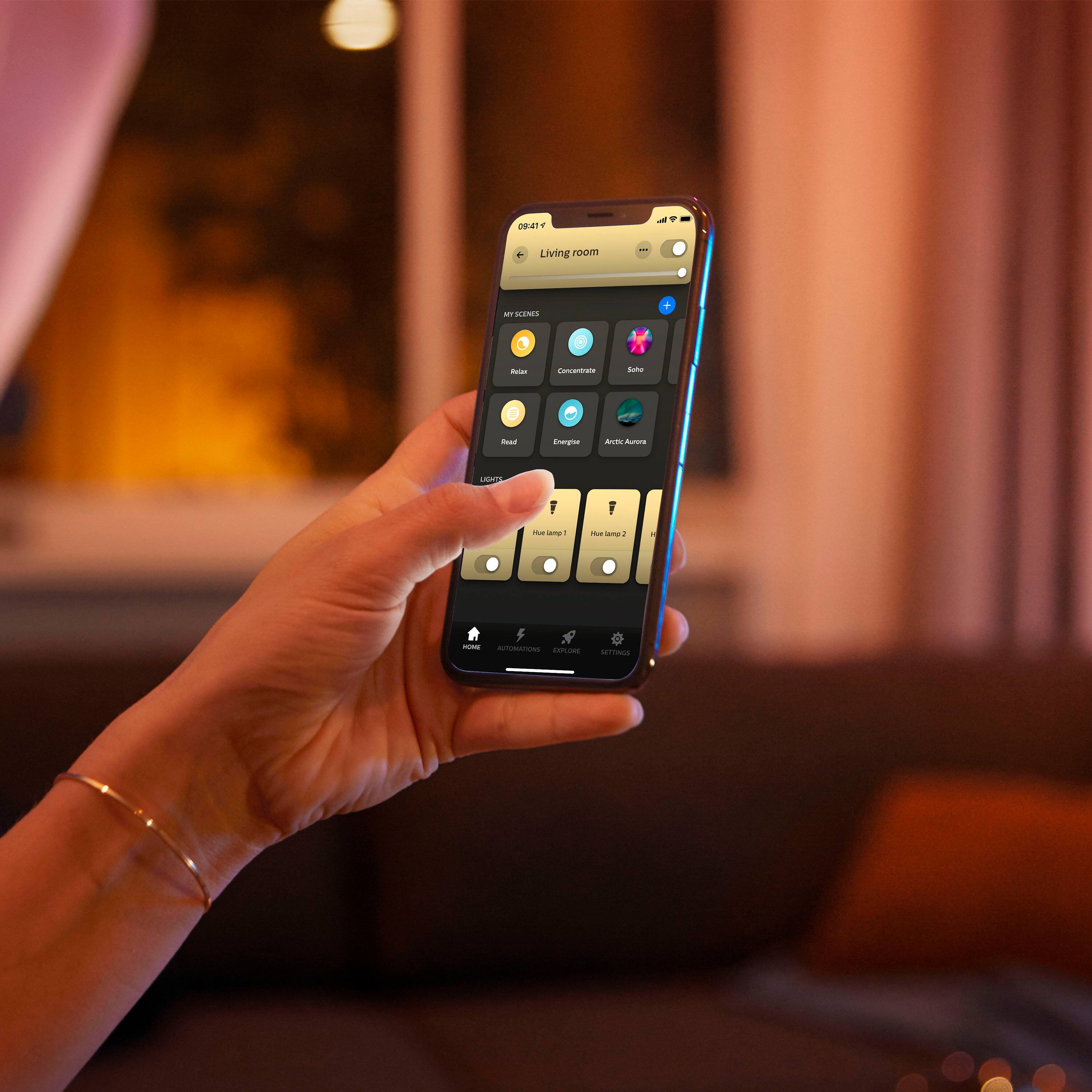 Alt View 13. Philips - Hue A21 Bluetooth 100W LED Bulb - White.