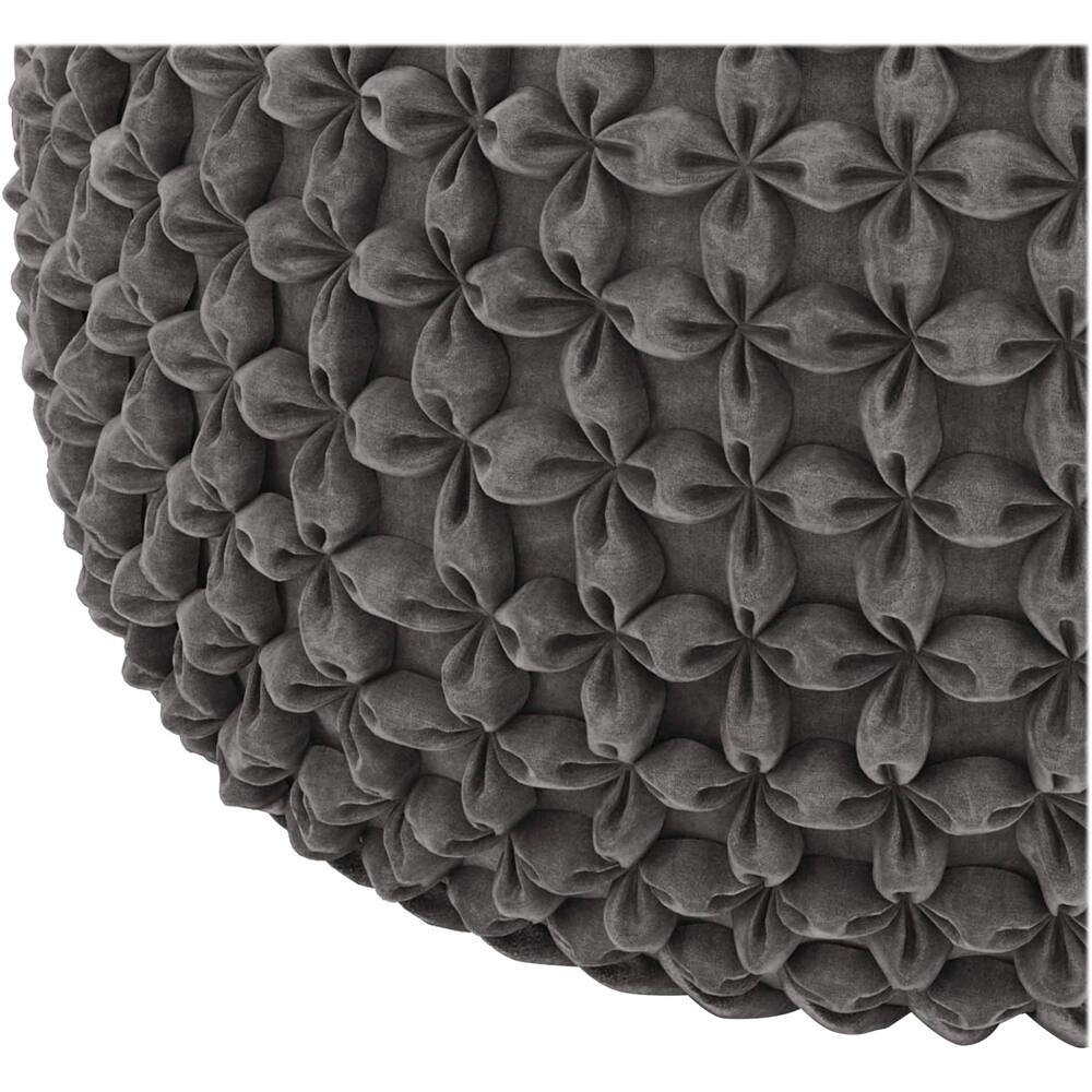 Alt View 11. Simpli Home - Renee Round Transitional Velvet/Cotton Pouf - Dove Gray.