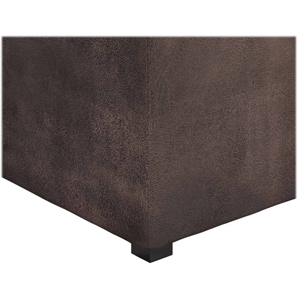 Alt View 15. Simpli Home - Avalon 35 inch Wide Contemporary Square Coffee Table Storage Ottoman - Distressed Brown.
