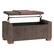 Front. Simpli Home - Bretton Rectangular Contemporary Metal/Fabric Ottoman With Inner Storage - Deep Umber Brown.