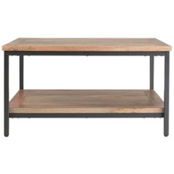 Simpli Home - Skyler Square Modern Industrial Mango Wood Coffee Table - Natural - Front_Zoom