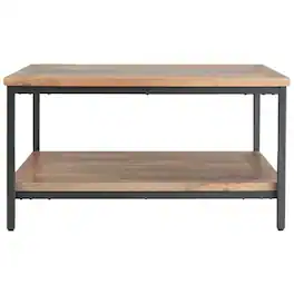 Simpli Home - Skyler Square Modern Industrial Mango Wood Coffee Table - Natural