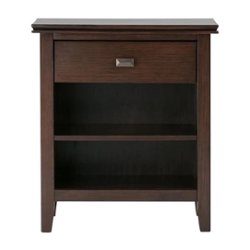 Simpli Home - Artisan SOLID WOOD 24 inch Wide Transitional Bedside Nightstand Table in - Russet Brown - Front_Zoom