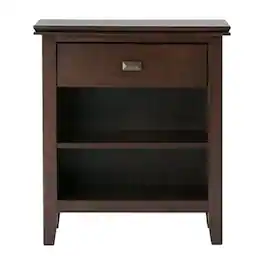 Simpli Home - Artisan SOLID WOOD 24 inch Wide Transitional Bedside Nightstand Table - Russet Brown